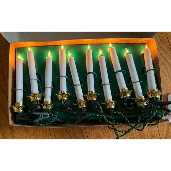 Kurt S Adler 10 Old Fashioned Candle Lights Working Vintage Strung - Picture 1 of 6